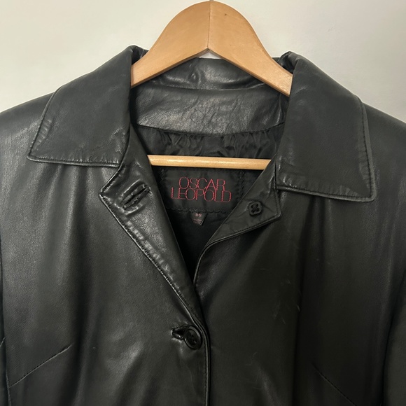 Vintage Leather Trench Coat - Picture 2 of 5